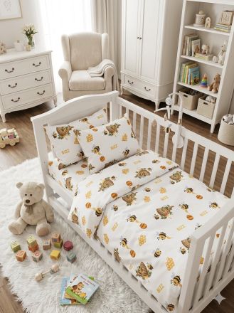 Детски спален комплект Малки пчелички - Мека нежност за сладки сънища!- 10 бр в пакет