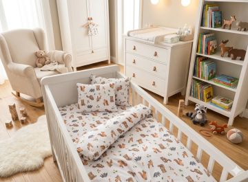 Детски Спален Комплект " Горски приятели с катеричка"за Детска Градина - 10 бр в пакет