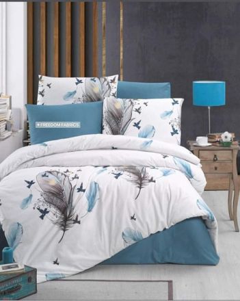 Спален комплект с плик 220/240 см,чаршаф с ластик 164/200/30 см+4 калъфки