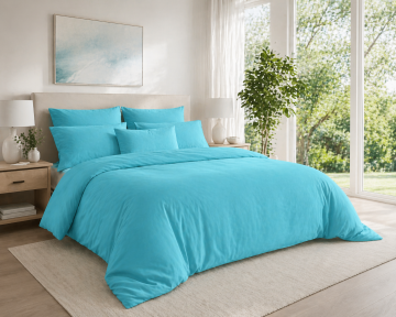 Спален комплект за двама:Плик 200/220 см,чаршаф без ластик 220/240 см,калъфки 50/70 см 2 бр