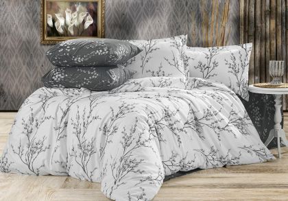 Спален комплект с плик 220/240 см,чаршаф с ластик 164/200/30 см+4 калъфки
