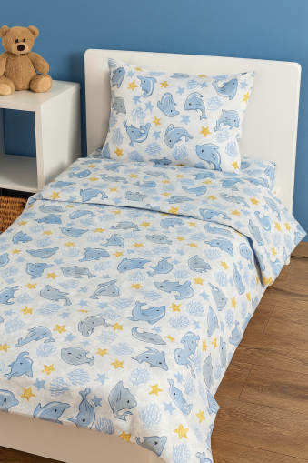 Детски спален комплект с делфини, 10 части - за сладки сънища на вашето мъниче! 🐬💤