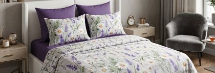 Спален комплект с два плика -Цветна полянка- Неустоим комфорт!