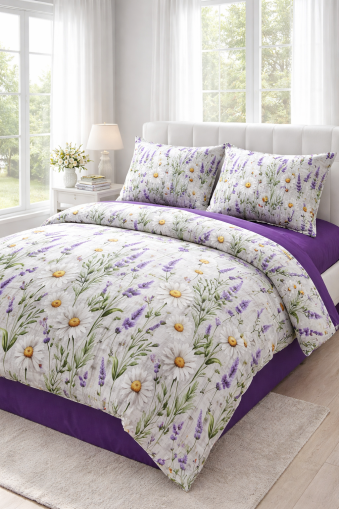 Спален комплект с два плика и чаршаф с ластик 180/200/20 "Пролетен уют"